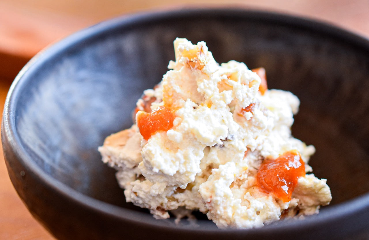 Yuzu Cream Cheese with Dried Fruits and Nuts