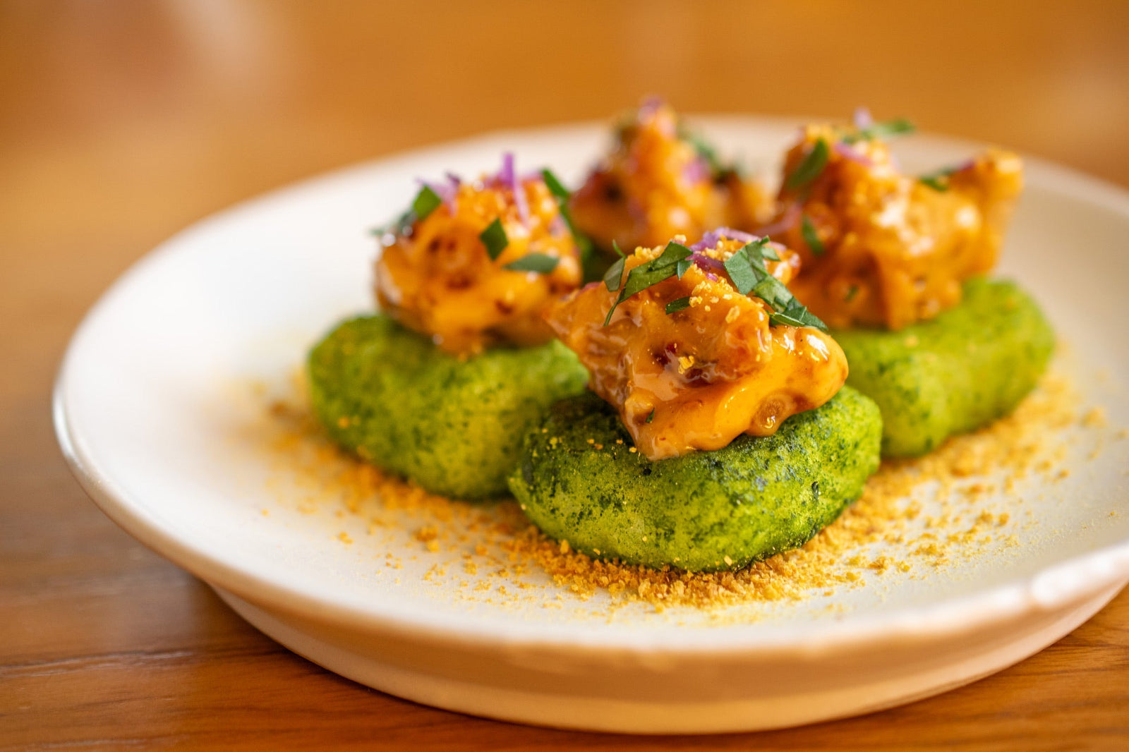 Spicy Karaage Matcha Crispy Rice